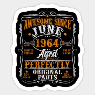 Legends Born In June 1964 60 60Th Sticker